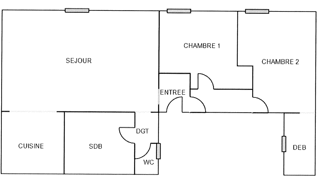 Appartement  F3 au 1er \u00e9tage 6\/6